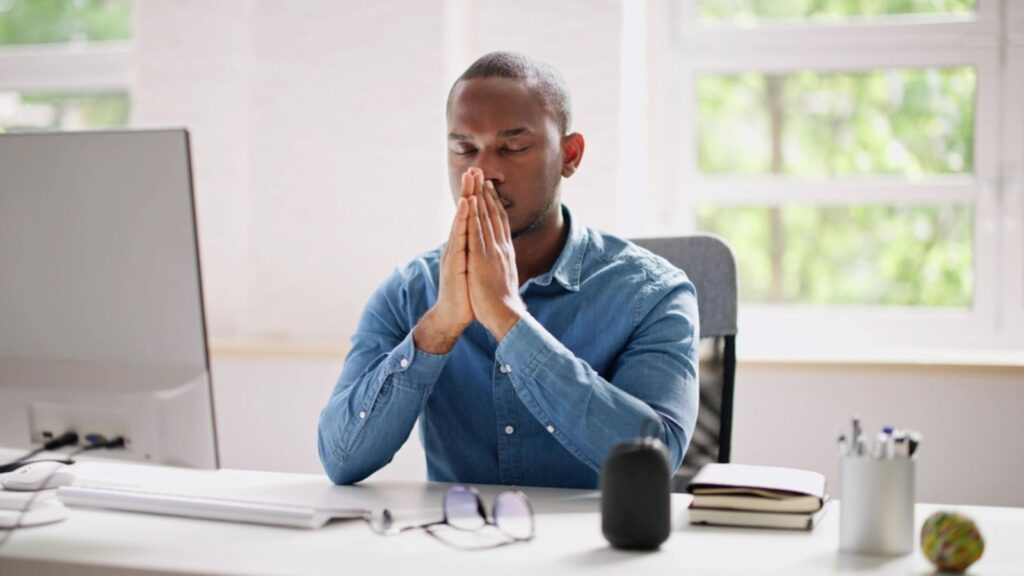 Praying Man. Christian Prayer Seeking God