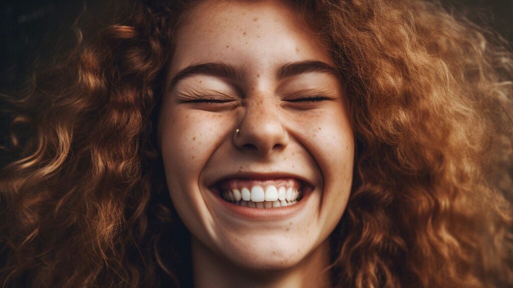 happy woman smiling