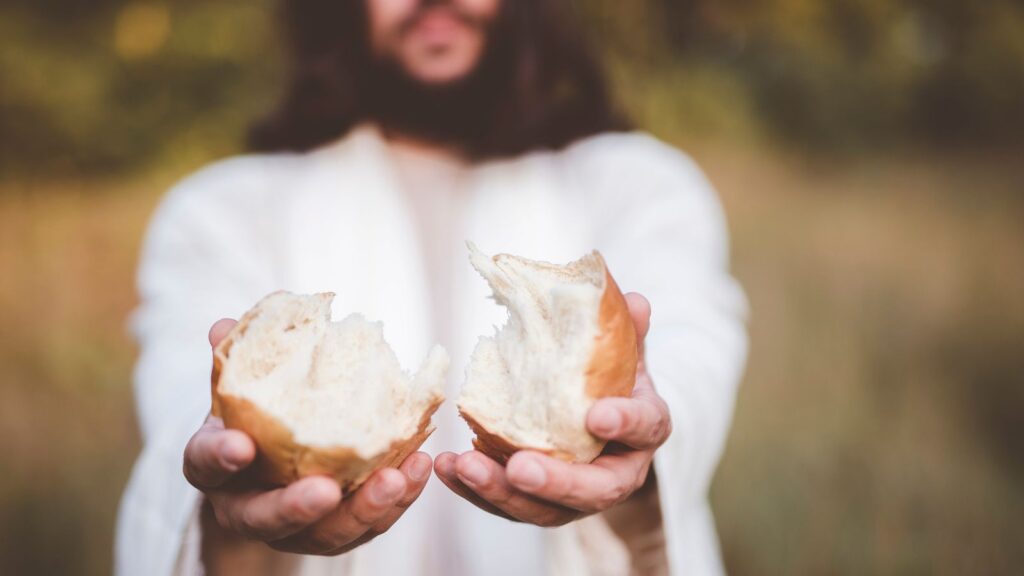 jesus breaking bread