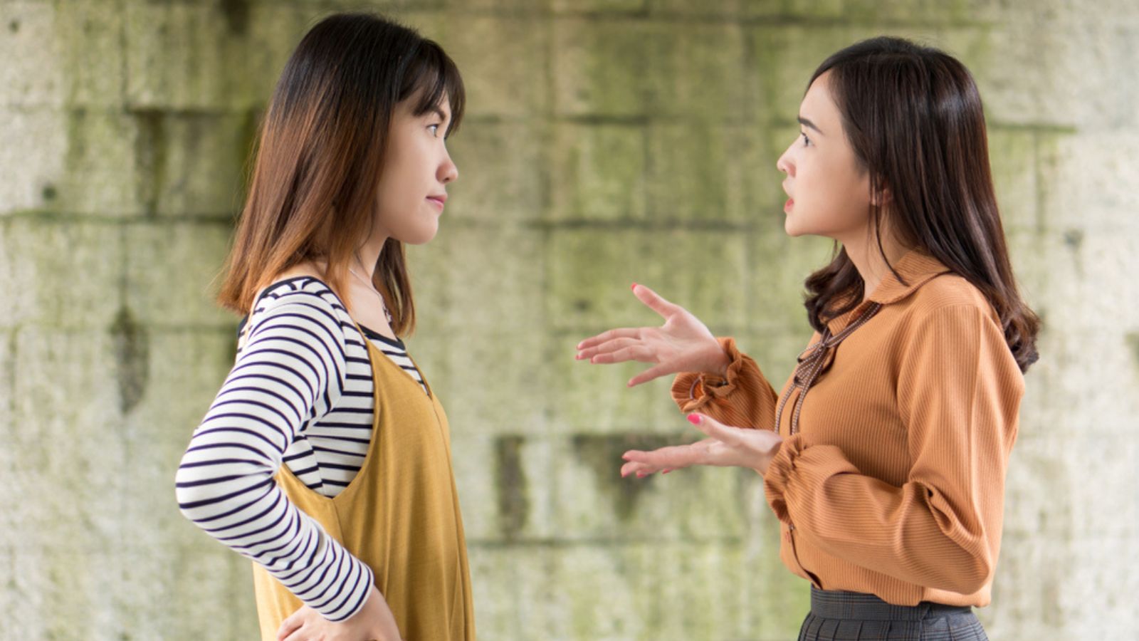 two women arguing,complaining
