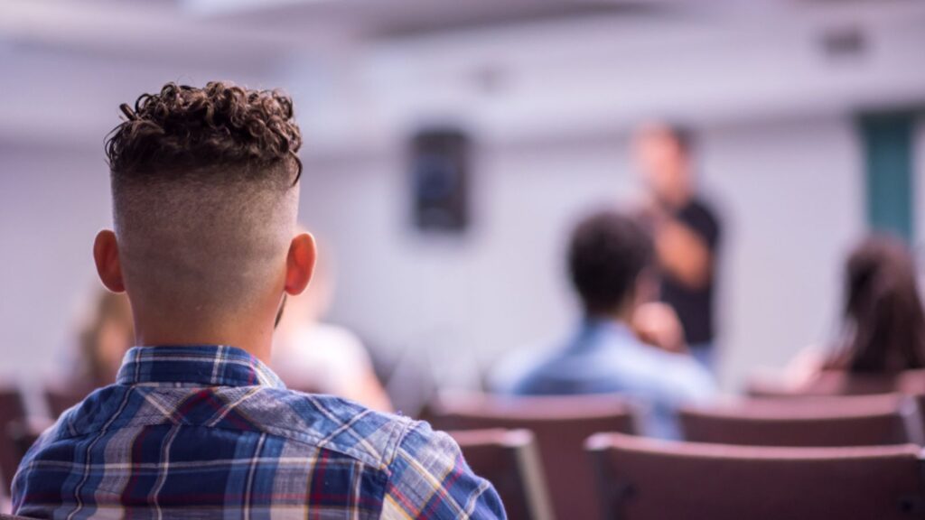 Listening to Sermon at Church on Sabbath