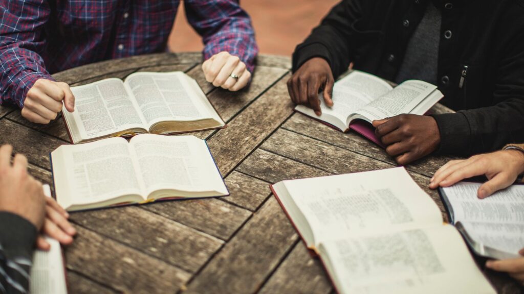 Open Bibles during a Bible study