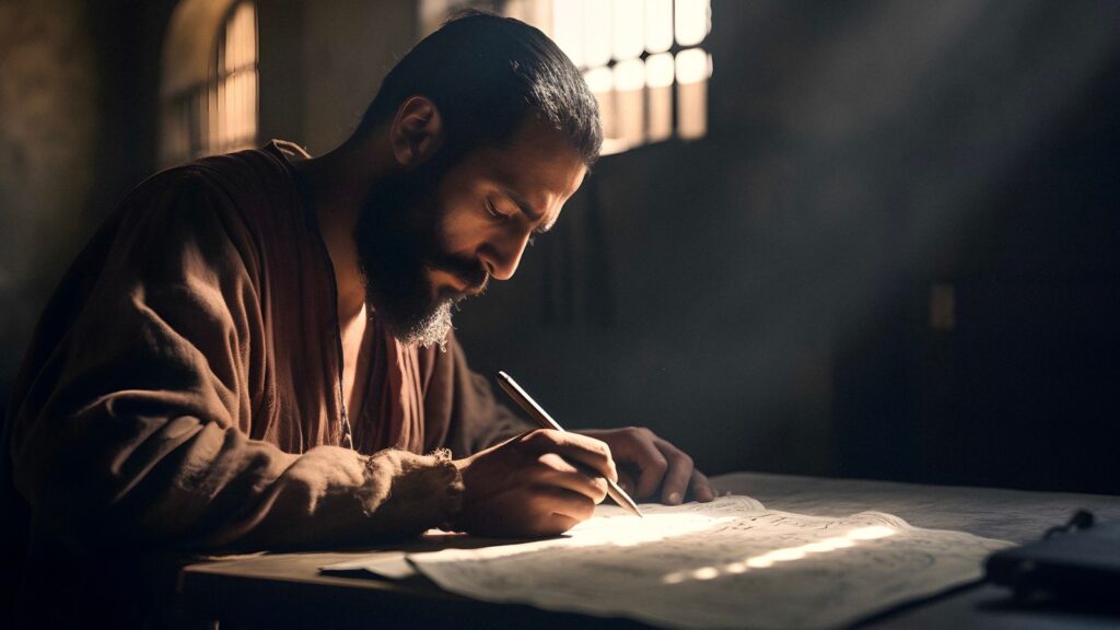 apostle paul writes letters in prison