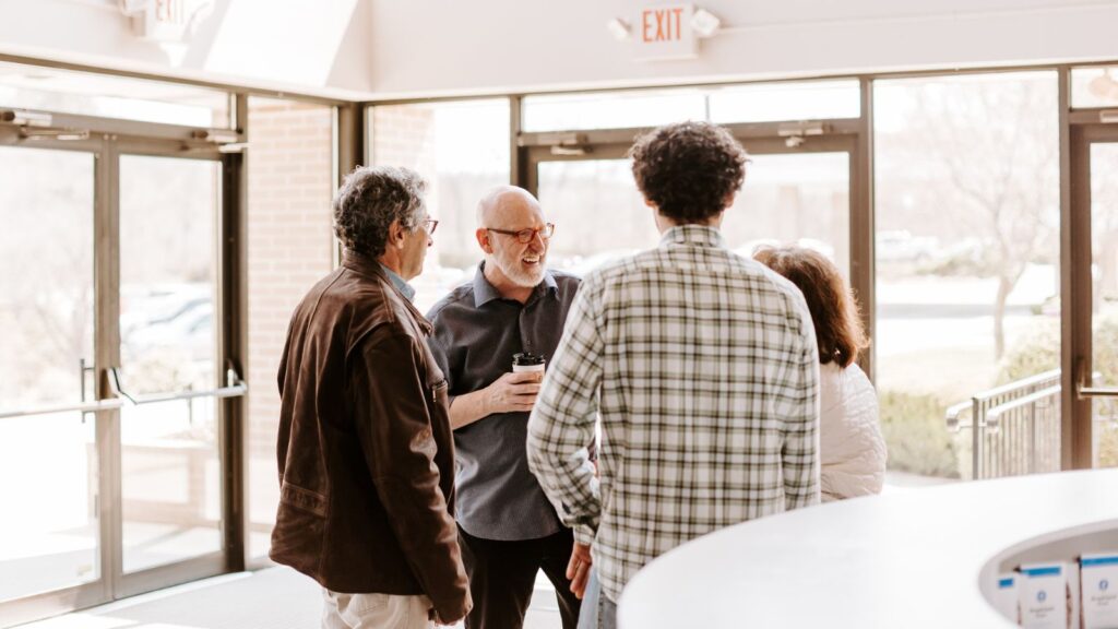 conversations before a worship service